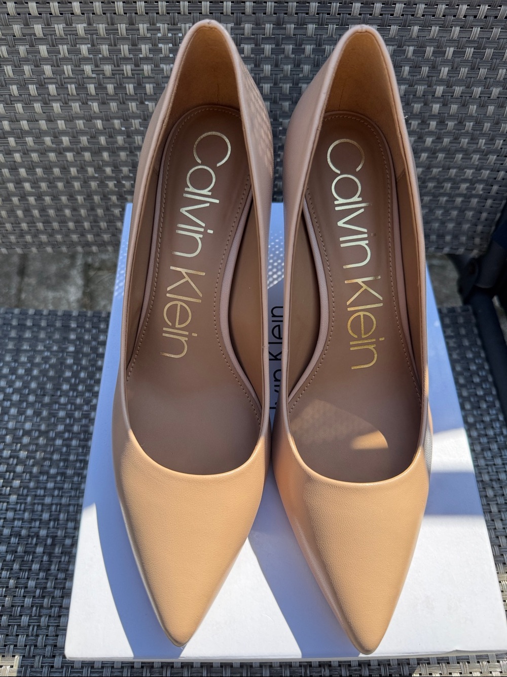 Calvin Klein Gayle Desert Sand Pointed-Toe Pumps